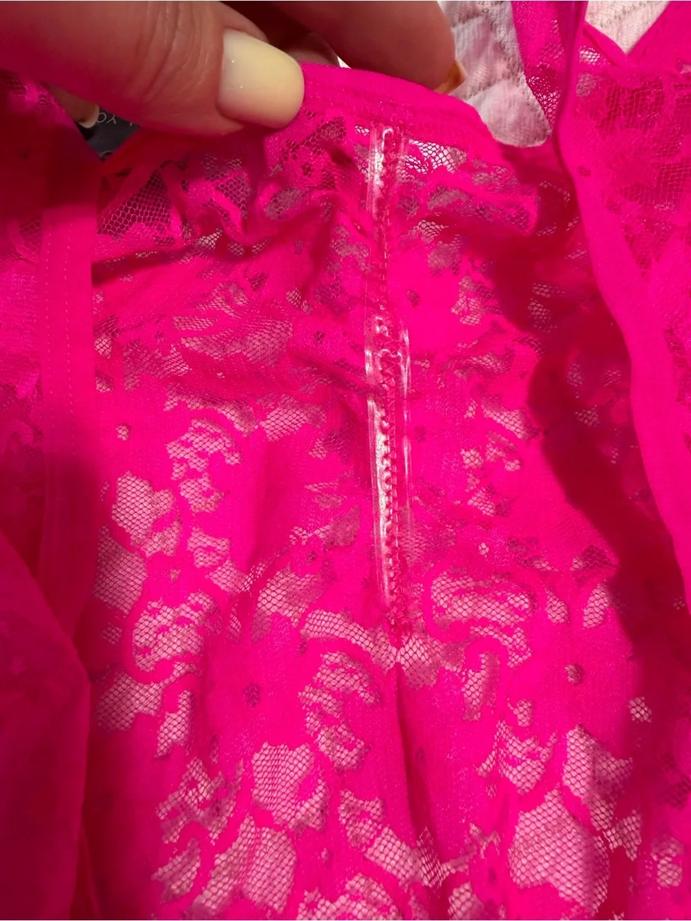 NWT Cacique Seriously Sexy Pink Lace Thong Bodysuit - Size 22/24